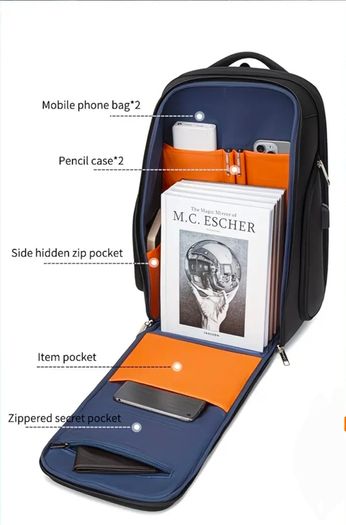Executive Luxurious Hard Case Backpack Or Laptop Bag For Flights Or Business Trips (distorted Uneven Zip)