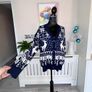 Ladies Navy & White Christmas Cardigan UK 16 / EU 44 Image 6