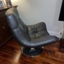 Grey Leather Swivel Chair Image 4