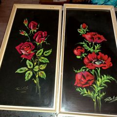 Pair of Roses oil painting on canvas 1964