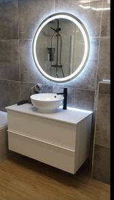 LED Mirrors Ensuite Many Sizes and Shapes Bathroom Bedroom Bluetooth Speakers Demister Antifog Fog Free Makeup Dual LED Bright Light Adjustable Brightness Touch Sensor