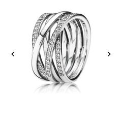 Pandora Braided Crystal Ring Size 56