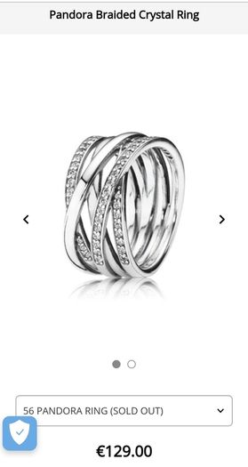 Pandora Braided Crystal Ring Size 56
