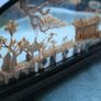 Vintage Asian Oriental Hand Carved Cork Art Shadow Box Diorama 3D Image 3