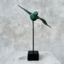 Flying Swallow - Patinated Bronze, Metal Stand Image 8