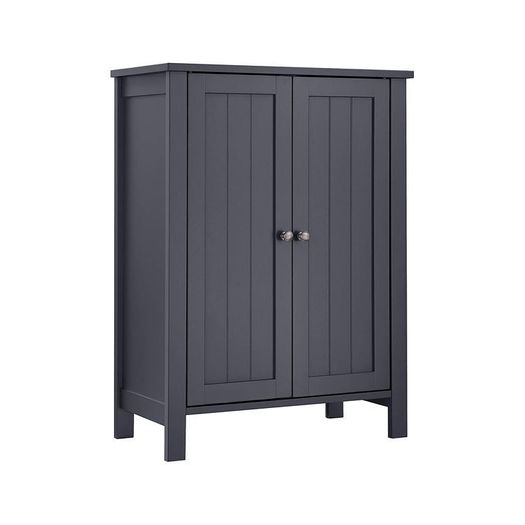 Bathroom cabinet Grey bathroom cabinet, freestanding bathroom cabinet, storage cabinet with 2 doors, with 2 adjustable shelf levels, grey