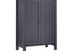 Bathroom cabinet Grey bathroom cabinet, freestanding bathroom cabinet, storage cabinet with 2 doors, with 2 adjustable shelf levels, grey