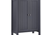 Bathroom cabinet Grey bathroom cabinet, freestanding bathroom cabinet, storage cabinet with 2 doors, with 2 adjustable shelf levels, grey