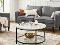main image for ad Coffee Table Modern white marble-look table top round FREE DELIVERY