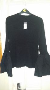 BNWT Primark  Black top with unusual sleeves size UK14/16 EU42/44 Postage included