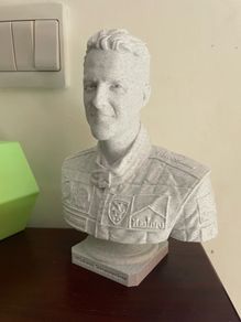 Michael Schumacher PLA white marble bust