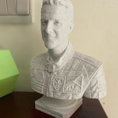 Michael Schumacher PLA white marble bust