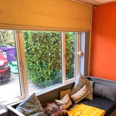 Roman blinds, light gold, 237cm by 170cm drop