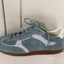 American designer Sam Edelman sneaker/runner shoes in a soft mid blue suede BRAND NEW Image 9