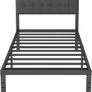 Single Bed Frame 3ft with Upholstered Headboard, 36 cm High Image 3