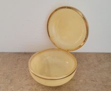 Vintage onyx & brass trinket box