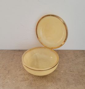 Vintage onyx & brass trinket box
