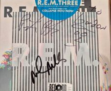 REM Three rare Record Store Day vinyl , sealed, signed by Peter Buck and Mike Mills