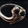 Vintage sterling silver  sapphire ring size K Image 4
