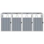 Quadruple Garbage Bin Shed Grey 286x81x121 cm Steel Image 3