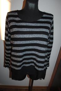New Look stripped black & grey jumper size L UK14 EU42 Postage included