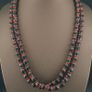 Antique Venetian Style Black Chevron Glass Beads Necklace Strand Image 7