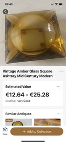 Vintage ashtray - amber glass