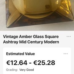 Vintage ashtray - amber glass
