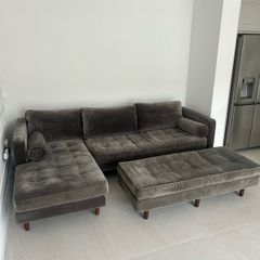 EZ living grey velvet sofa