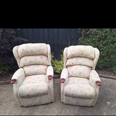 2 x electric riser recliner armchairs