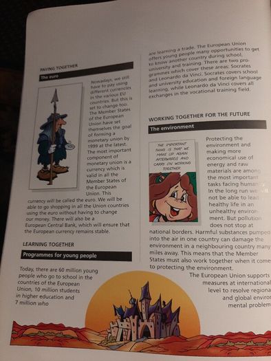 collectable a comic for young people on a peaceful Europe without frontiers