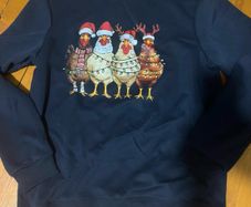 Chicken christmas jumper men's small