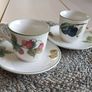 2x Noritake Paradise Footed Cups and Saucers Keltcraft Image 3