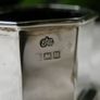 Elkington and Co Genuine Art Deco Sterling Silver Condiment Set. Hallmarked Birmingham 1936. Fitted Cobalt Blue Glass Liners Image 8