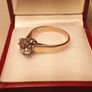Solid Refurbished Vintage Solitaire Ring with Certified Moissanite Solitaire Image 10