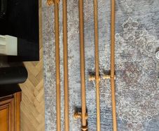 Pine Curtain Poles with rings