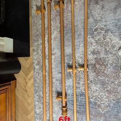 Pine Curtain Poles with rings