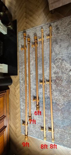 Pine Curtain Poles with rings - price per pole