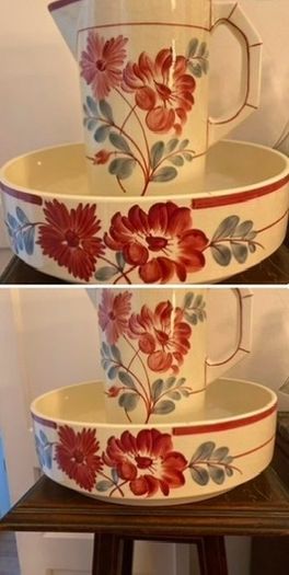 ceramic vintage wash bowls & matching pitchers