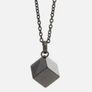 Emporio Armani Men's Gunmetal Statement Necklace Cube Pendant Image 2