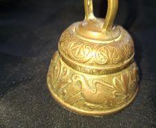 Antique Solid Brass Altar Bell Embossed Christian four traditional symbols of the Evangelists