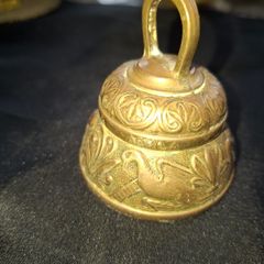 Antique Solid Brass Altar Bell Embossed Christian four traditional symbols of the Evangelists
