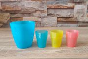 Brand New Plastic Drinking cup and 3 shot glasses