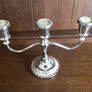 Vintage Small 3 arm candelabra silver plate Image 2