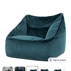 Icon Natalia Velvet Lounge Chair Bean Bag, teal - cover only