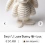 New JELLYCAT Bashful Luxe Bunny Nimbus Image 2