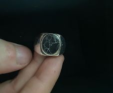 Men's stone signet stainless steel ring