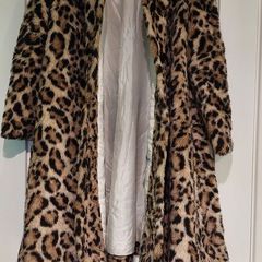 Faux Fur Vintage Leopard Print Coat