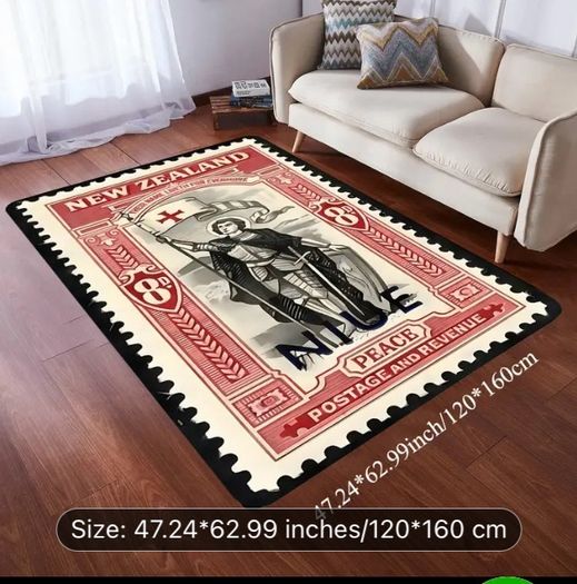 New Zealand postage stamp themed rug free postage