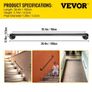 Pipe Stair Handrail, 3FT Staircase Handrail, 440LBS Load Capacity Carbon Steel Pipe Handrail, Industrial Pipe Handrail with Wall Mount Support, Round Corner Wall Handrailings for Indoor, Outdoor (FREE SHIPPING) Image 6